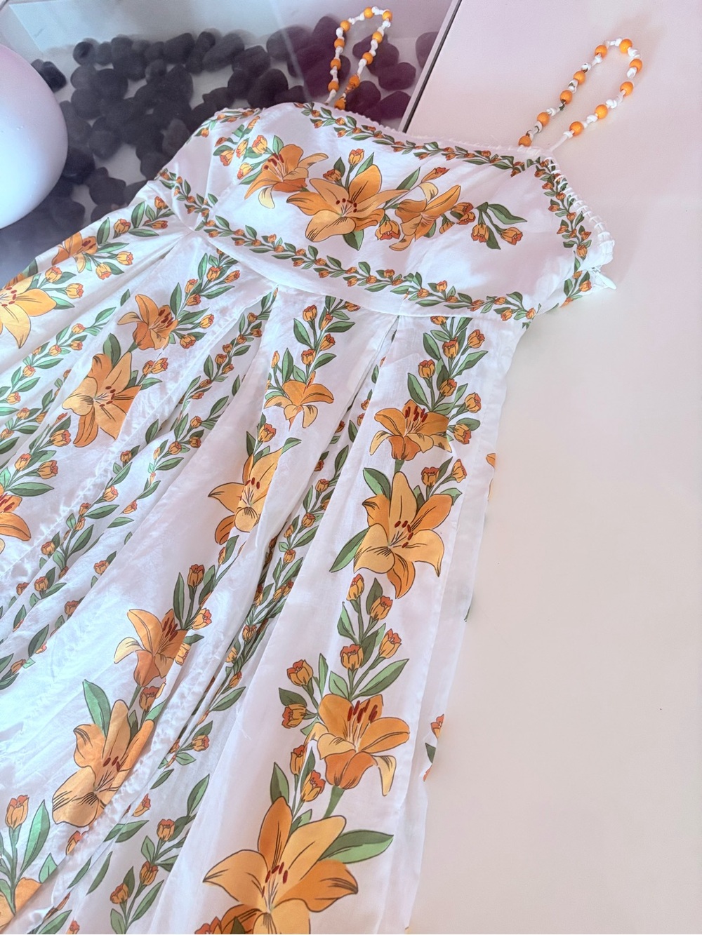 FARM Rio White Dress with Orange Floral Print - Picture 5 of 15